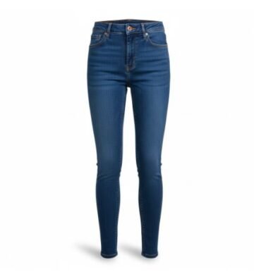 Jeans skinny tiro alto – azul clásico