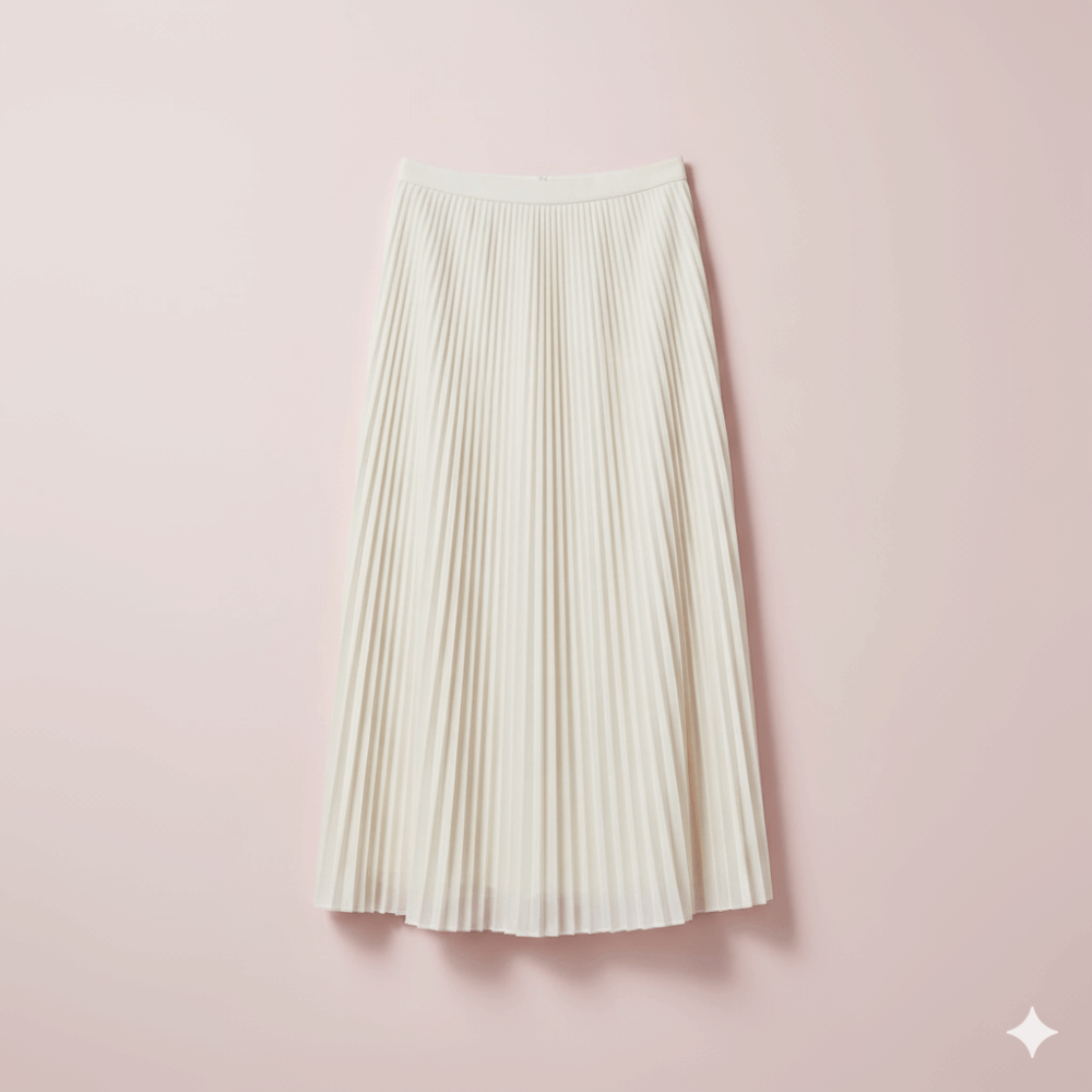 Falda plisada midi – color crema