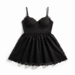 Vestido corto de encaje – color negro