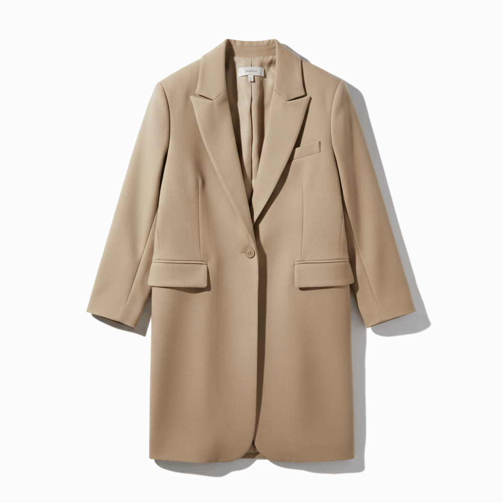Blazer largo tipo oversize – color beige
