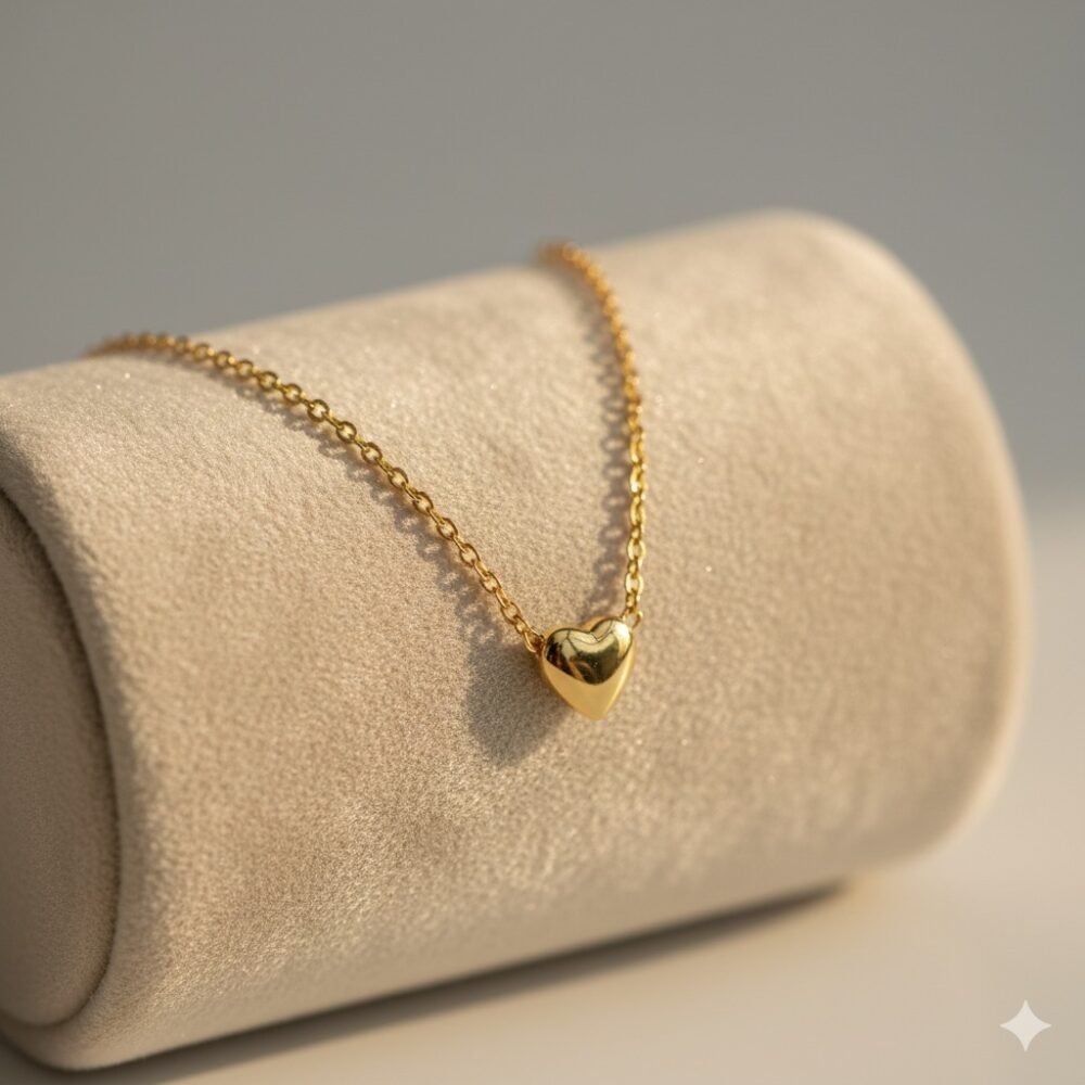 Collar dorado minimalista dije corazón
