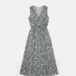 Vestido midi floral escote cruzado